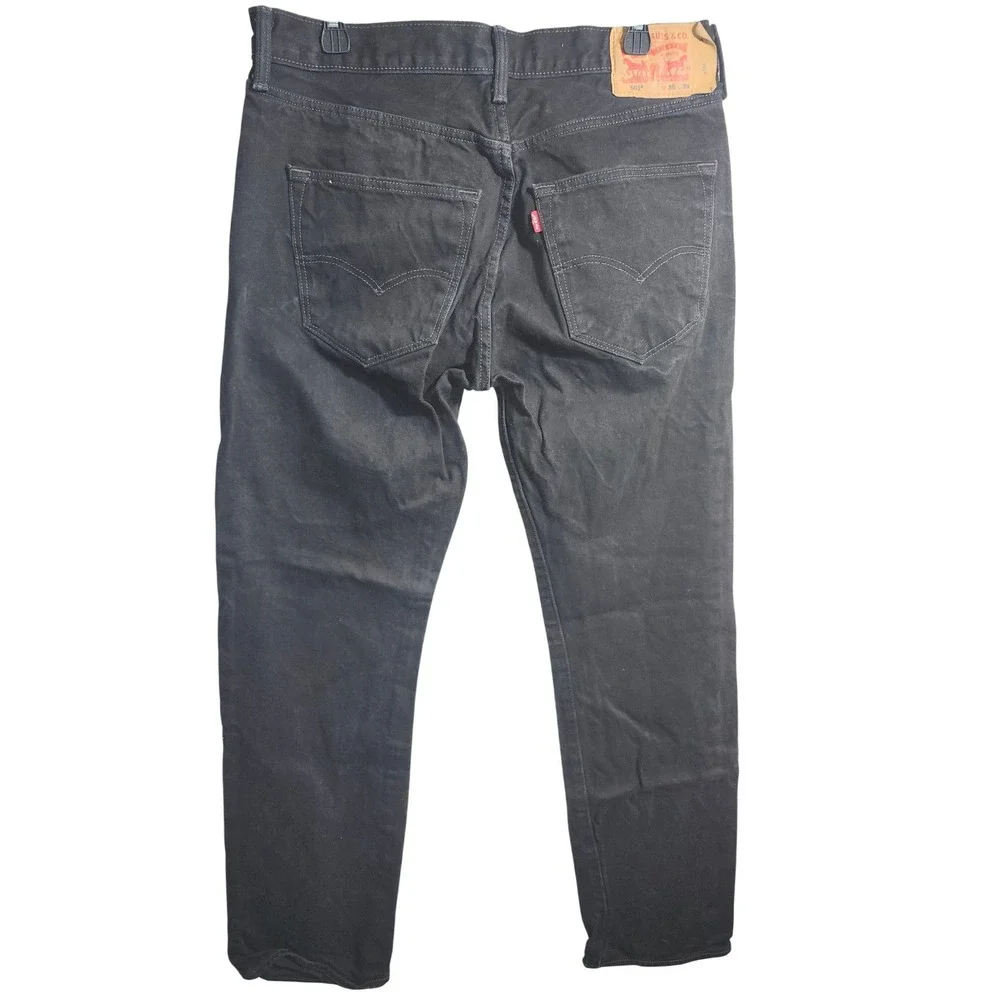 Levis 501‎ Original Fit Mens Black Denim Jeans Straight Leg Button Fly 36x32 VTG